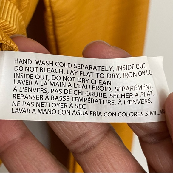 Dex Long Sleeve Mustard Yellow Draped Top - Picture 6 of 8